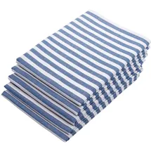 ZOLLNER Geschirrtuch Malmö 50 x 70 cm, 100% Baumwolle, weiß-blau, gestreift- 5 Stück