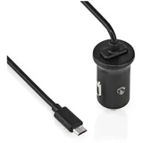 Nedis Auto-Ladegerät 12 W 1x 2.4 A Anzahl der Ausgänge: 1, Micro USB (Fixed) Kabel, Single Voltage Output