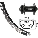 XLC Vorderrad 26x1.9 FW-A07 6-Loch schwarz Steckachse 15mm 32-Loch
