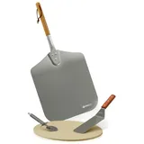 Mahlzeit Pizzastein Set 4-teilig Cordierit beige