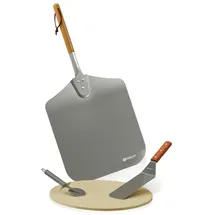 Mahlzeit Pizzastein Set 4-teilig Cordierit beige
