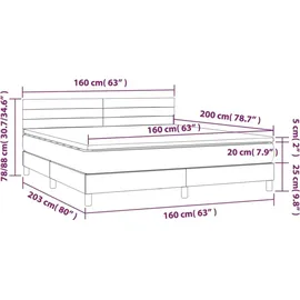 vidaXL Boxspringbett 160 x 200 cm Creme