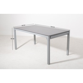Gardissimo Faro Keramik Ausziehtisch Gartentisch 160-260x90cm silber