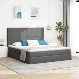 vidaXL Bett mit Stauraum und LED Dunkelgrau 160 x 200 cm