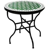 Marrakesch Orient & Mediterran Interior Mosaiktisch Ø 80 x 75 cm Grün/Weiß