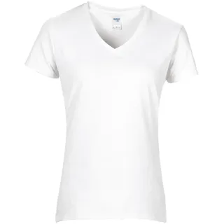 Gildan - Premium Cotton Damen T-Shirt mit V-Ausschnitt \4100VL\" - White / M"