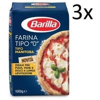 3x Farina Barilla Manitoba Tipo "0" per Pizza Napoli  Pizzamehl Pizza Mehl 1kg