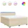 vidaXL Boxspringbett mit Matratze Creme 180x200 cm Stoff