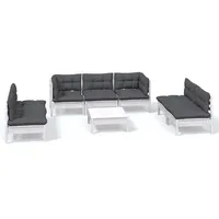 vidaXL 8-tlg Garten-Lounge-Set mit Kissen Kiefer Massivholz Modell 123