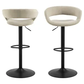 Actona 2er Set Actona Barhocker Grace Stoff Beige Sand