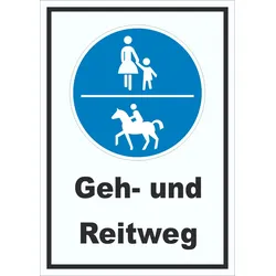 HB-Druck Schild Geh- und Reitweg A3 Rückseite selbstklebend