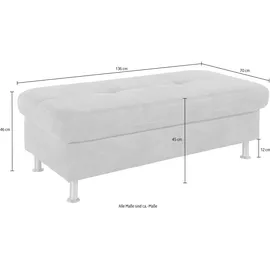 exxpo - sofa fashion Hocker Maretto Luxus-Microfaser 136 x 46 x 70 cm Blau/Grau