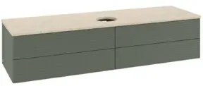 V&B Waschtischunterschrank mit Frontstruktur Antao 160x50cm, WBP botti., lea gre. m Lac