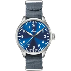 Laco Fliegeruhr Basis Augsburg Blaue Stunde 39 39 mm Automatik" 862102.l3.siuae" - Blau mit Sonnenschliff,arabische Zahlen und Indexe mit Superluminova C3 belegt - 39,0mm