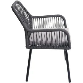 Mendler HWC-O12 Gartenstuhl 54 x 54 x 81 cm grau 2 St.