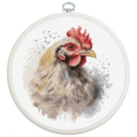 Luca-S Kreuzstich Stickpackung mit Stickrahmen Das Huhn Zählmuster