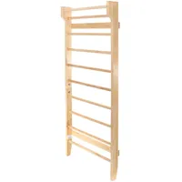 toboli Sprossenwand in Holzoptik 195 cm, Sproßenwand bis 150 kg, Turnwand für Kinder und Erwachsene, Kletterwand für Kinderzimmer und Fitnessraum