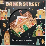 Set mit 4 Untersetzern aus Kork Weihnachten - Baker Street