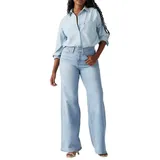 Levi's 318 Shaping Wide Leg Jeans Tall Glass Of Water 32 32