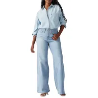 Levi's 318 Shaping Wide Leg Jeans Tall Glass Of Water 32 32