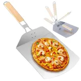 Pizzaschieber Edelstahl,Pizzaschaufel für den Grill Oder Ofe Pizzastein mit Praktischen Einklapp-Griff,Stabileres Profi Heimgebrauch Pizza Schaufel zum Einfachen Verstauen für Große Pizza