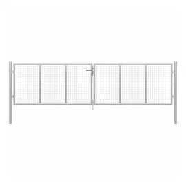 vidaXL Gartentor 400 x 100 cm Silber