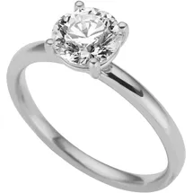 FIRETTI Goldring "Schmuck Geschenk Gold 333 Vorsteckring Verlobung Solitär Lab Grown" Gr. 18, weißgoldfarben, Fingerringe, Damen, 18, 1,25 VS = sehr kleine Einschlüsse, Diamanten Weißgold 333, 1,9mm, Diamanten, Weißgold 333, Goldring, mit Brillant