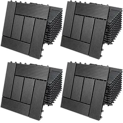 WPC Fliesen 44er-Set Mosaik Anthrazit - 30x30cm