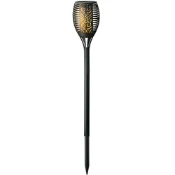Lumineo LED Solar Beleuchtung Fackel Flammeneffekt 61cm Kunststoff Warmweiß