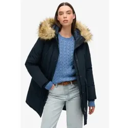 Superdry für Damen. W5011786A Kunstpelz-Parka Everest navy (XS), Recyceltes Polyester, Nachhaltig, Marine