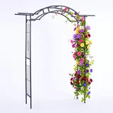Relaxdays Rosenbogen 236 x 190 x 45 cm Schwarz