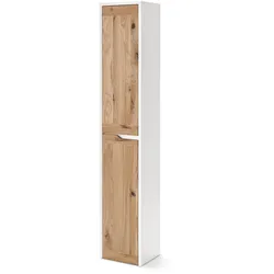 Tchibo - Hochschrank mit 2 Türen - 30x25x160cm - braun - Holz / Eichenholz / Glas