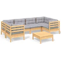 vidaXL Garten-Lounge-Set 7-tlg. grau