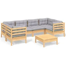 vidaXL Garten-Lounge-Set 7-tlg. grau