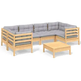 vidaXL Garten-Lounge-Set 7-tlg. grau