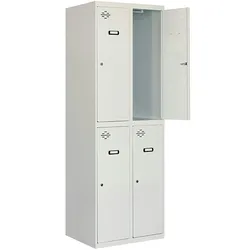 SimonRack DIY Metallschrank mit zwei Körpern und vier Türen. Farbe grau 1800x800x500 mm