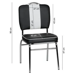 FineBuy 4er Set Esszimmerstühle American Diner Stühle 50er Jahre Retro Möbel Bistro