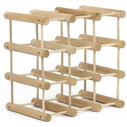 PROREGAL Modulares Weinregal VINOTECA MOD | HxBxT 36x36x24cm | 1x 9 Flaschen | Massives Kiefernholz | Natur | Flaschenregal