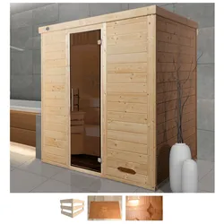 Sauna WEKA "Kemi", beige (naturbelassen), ohne Ofen, (ohne Ofen), Saunen, ohne Ofen