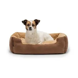 Lionto Hundebett mit Wendekissen braun M