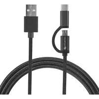 4smarts ComboCord Micro-USB & USB Type-C Cable schwarz