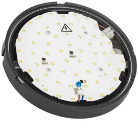 Maclean Brackets LED Wand- und Deckenleuchte Innen-/ Außenbeleuchtung 15W 1100LM IP54 4000K Neutralweiß Grau Rund)