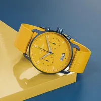 DeTomaso Sorpasso Chronograph Giallo Blu Armbanduhr Analog Unsi Armband