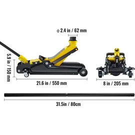 Vevor Rangierwagenheber Stahl 85-380 mm Gelb