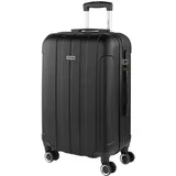 ITACA - Koffer Groß, Koffer Mittelgroß, Hartschalenkoffer M - Robuster Hartschalenkoffer & Koffer & Trolleys mit 4 Rollen, ideal als Reisekoffer für Jede Reise, Schwarz