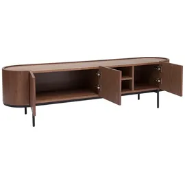 miliboo SKYE TV-Schrank 180 cm Dunkles Walnuss/Schwarz Holz/Metall