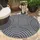 Carpet City Outdoor Teppich Wetterfest 160 cm Rund - Grau-Anthrazit - Wendeteppich, Beidseitiges Geometrisches Muster - Balkonteppich Wasserfest Outdoor - Terrassenteppich