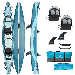 Spinera Molveno 430 Kajak 2 Personen Kanu Paddel-Boot aufblasbar Türkis 422 cm