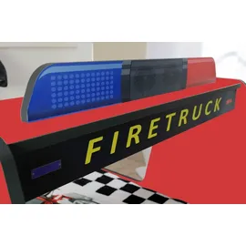 Aileenstore Kinderbett Rio Firetruck 90 x 200 cm Holz massiv rot hochglänzend
