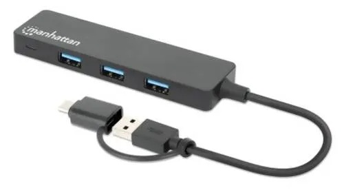 MANHATTAN 4-Port USB 3.0 Typ-C / Typ-A Kombo-Hub Eingabe / Ausgabe Hubs
